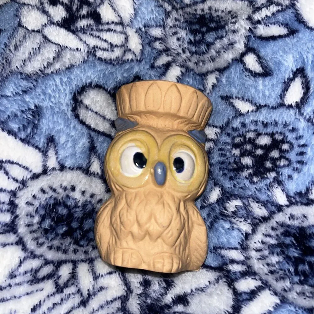 Terra Cotta Owl Candle Holder, Vintage, 1960’s